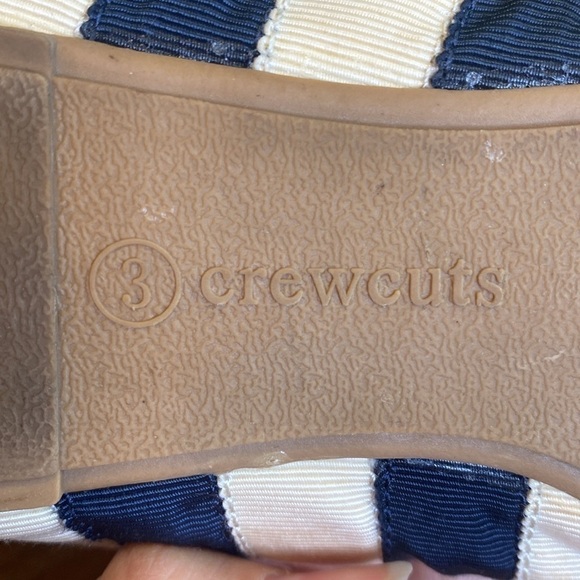 JCrew "crew cuts" navy blue/cream stripe ballet flats 65875 Size 3 - Picture 11 of 13